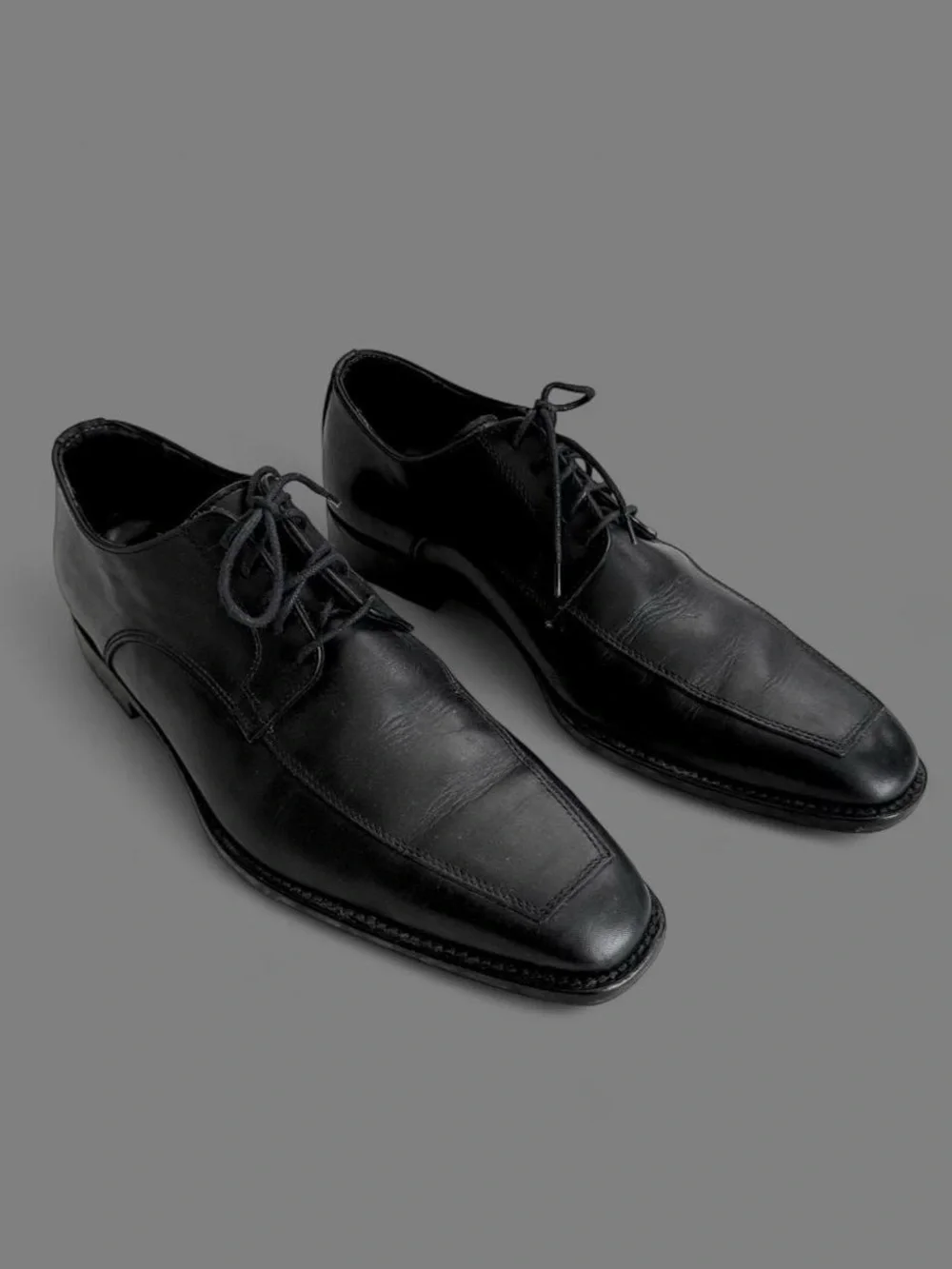 To Boot New York Black Leather Square-Toe Lace-Up Oxford Dress Shoes – US 8